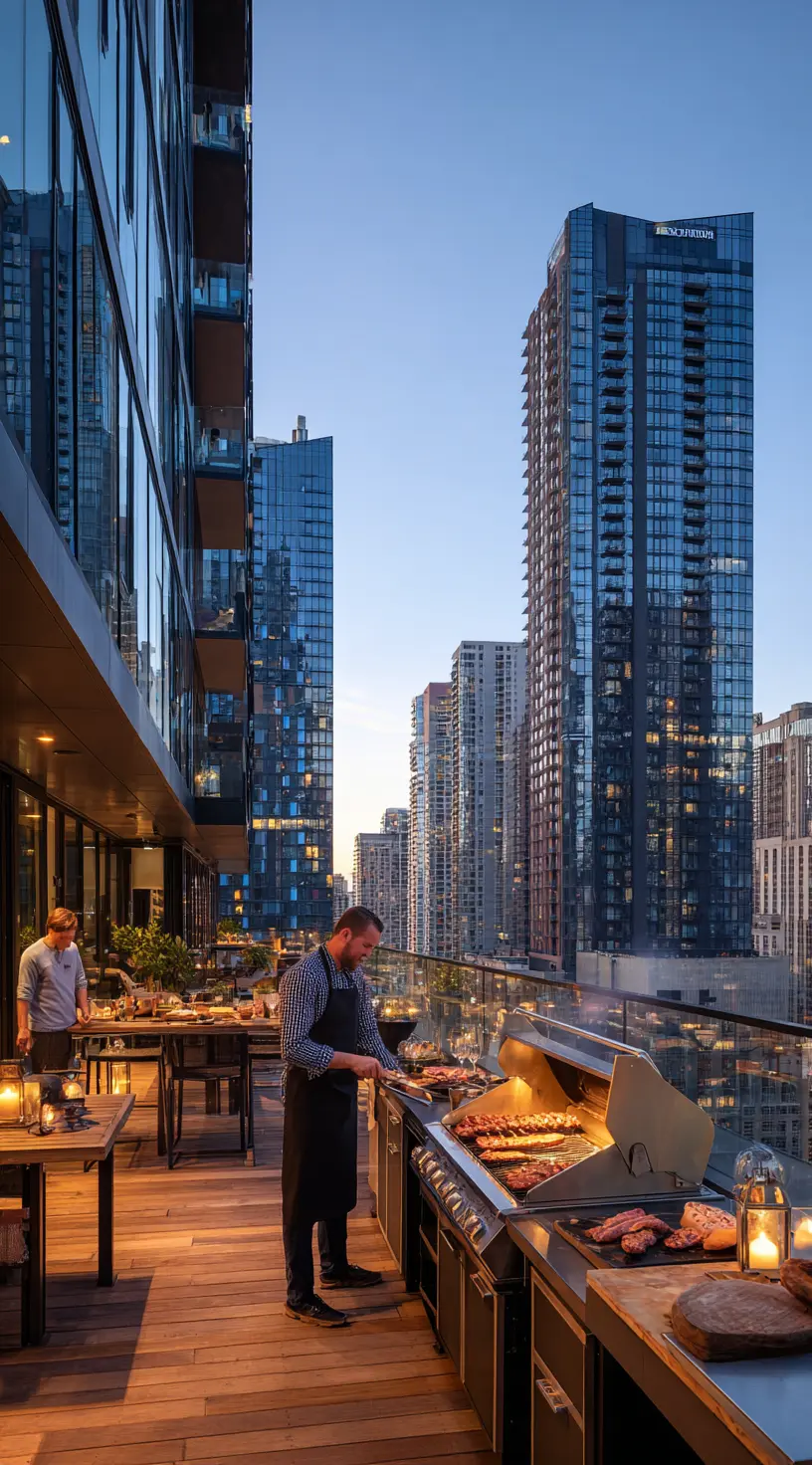 Chic Rooftop BBQ Lounge