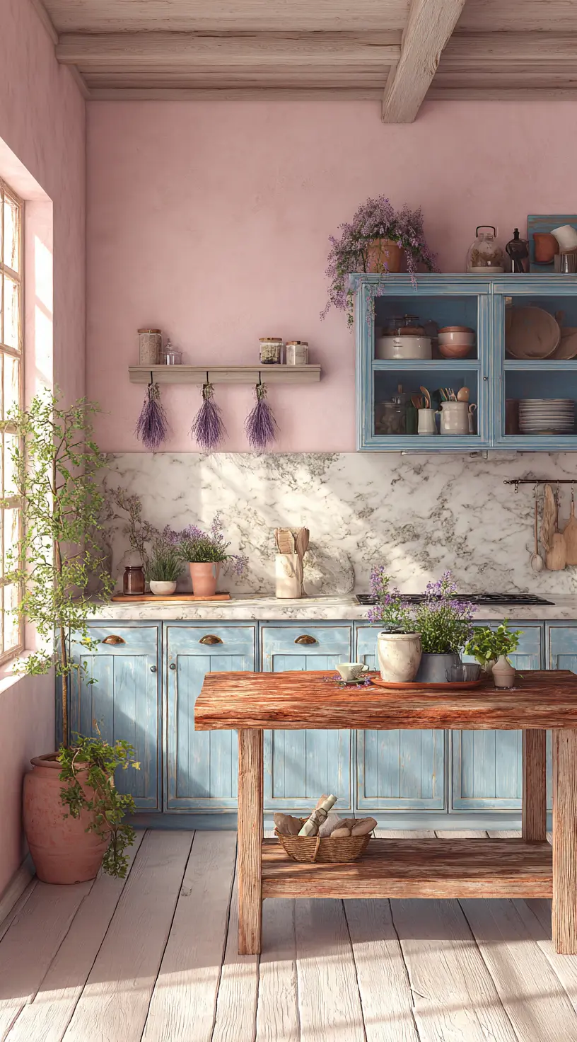 French Country Kitchen With A Touch Of Green