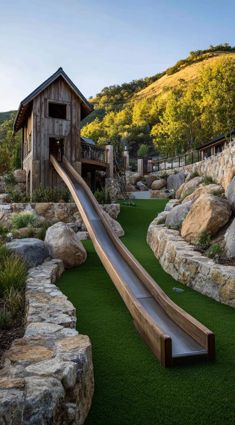 Kid-Friendly Sloped Yard Playground