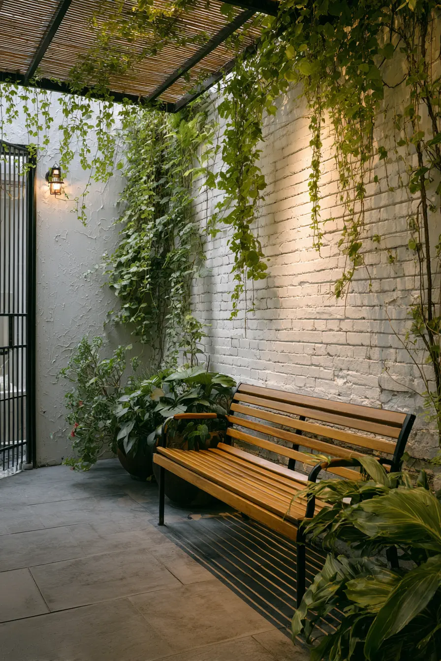 Modern Minimalist Greenery Seating Area