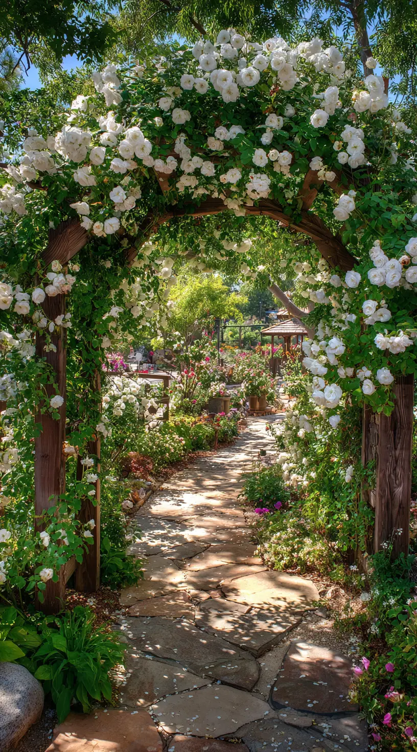Serene White Rose Garden