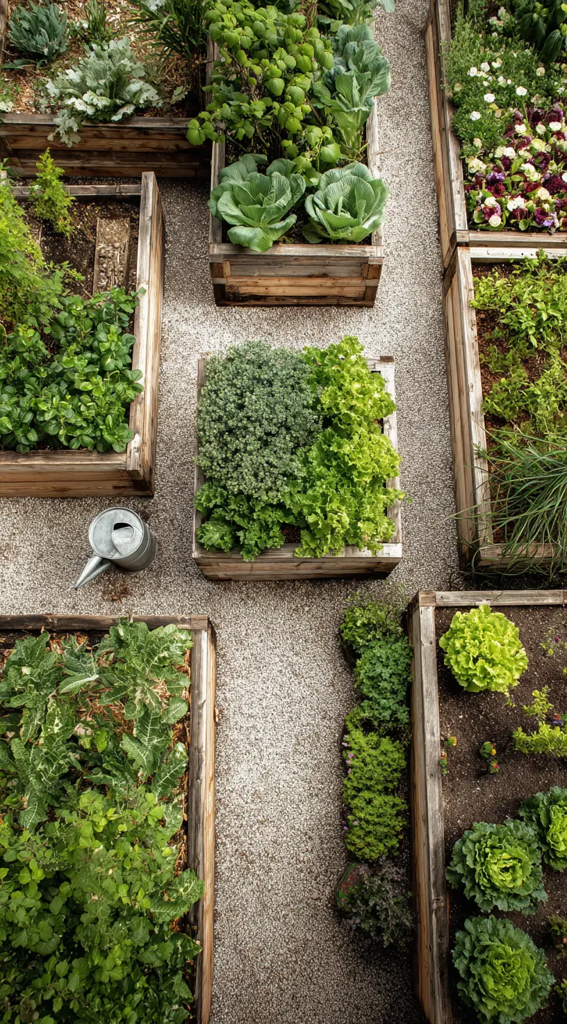 Gravel Pathway Raised Bed Layout