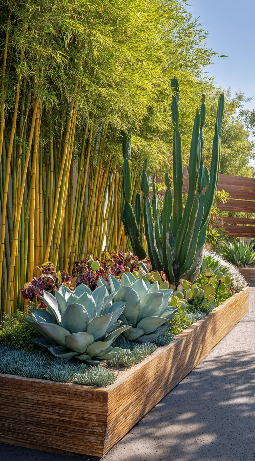 Bamboo And Succulent Garden Mix
