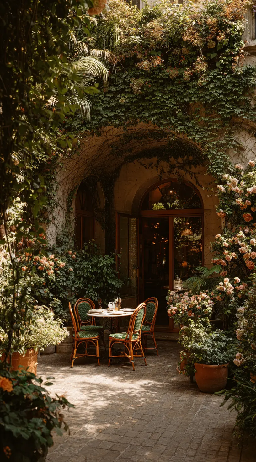 Cottagecore Patio With Floral Arch