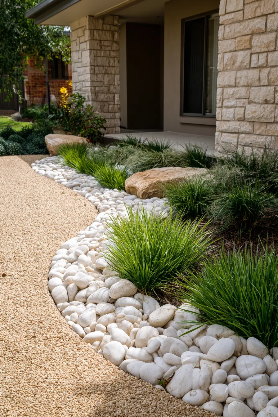 Modern Stone and Grass Border