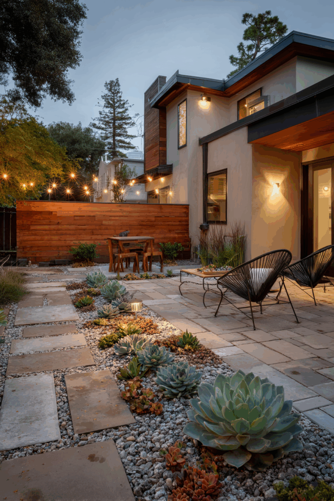 Succulent Rock Garden Pathway Design