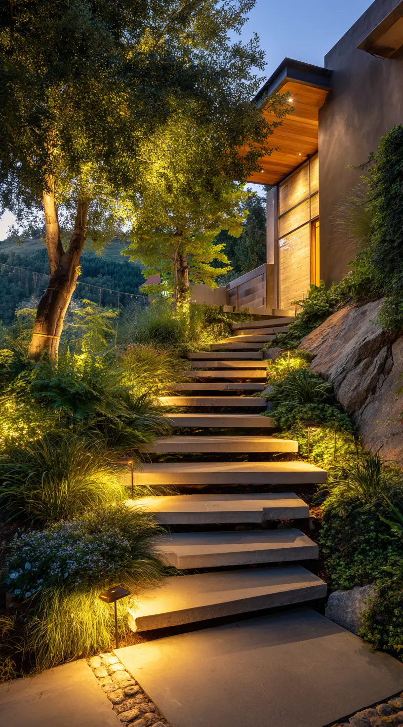 Terraced Garden With Floating Steps