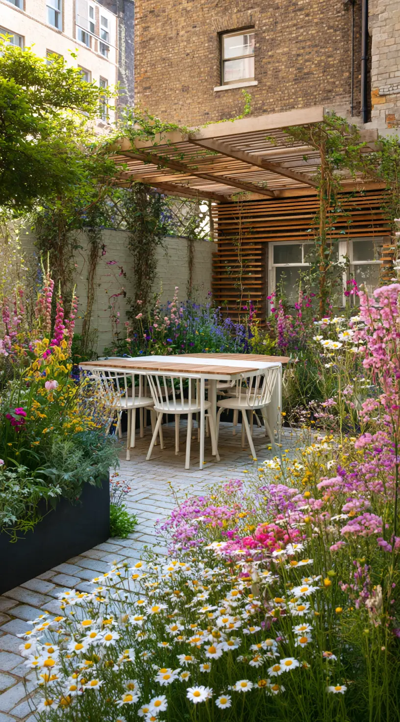 Wildflower Garden In A Courtyard