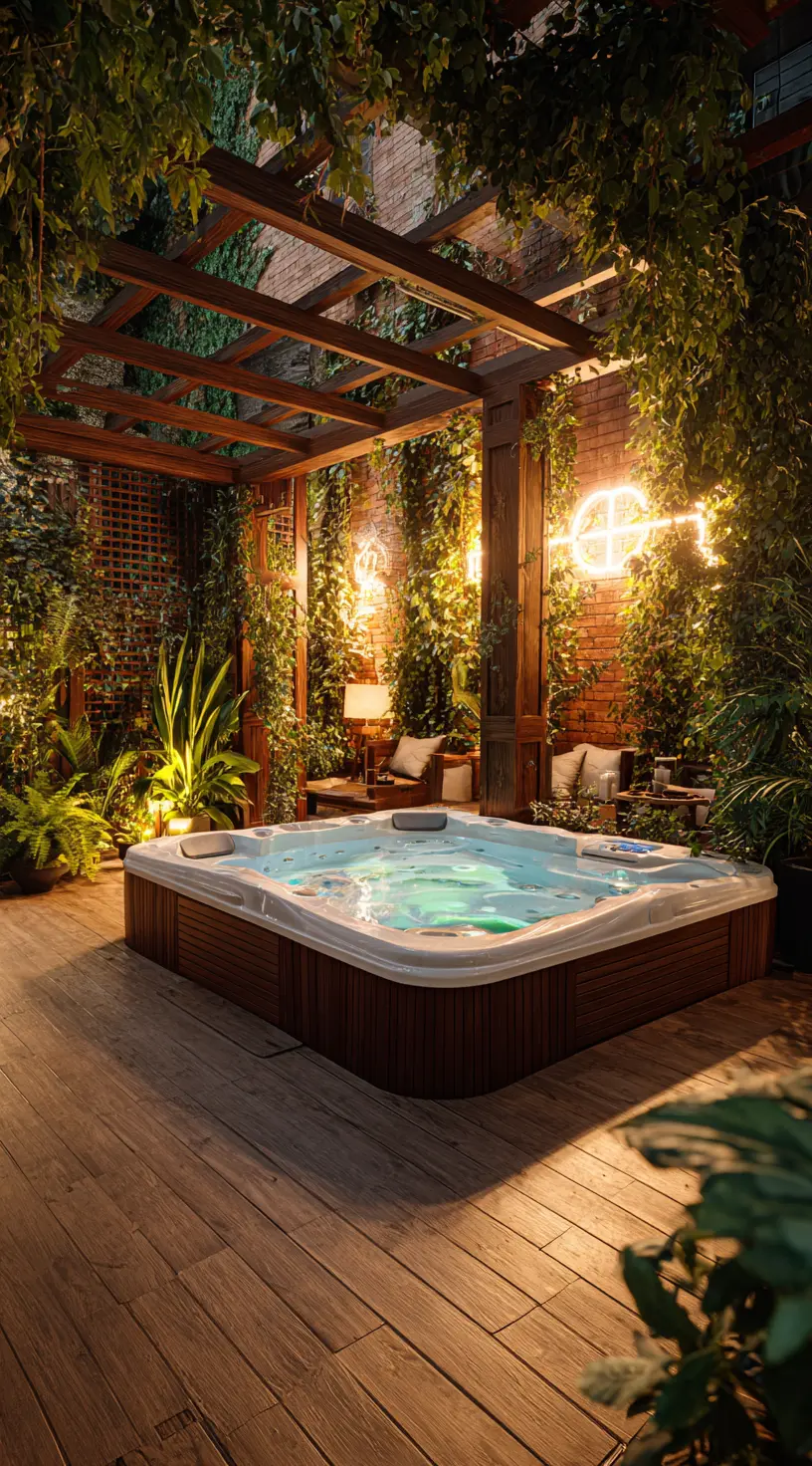 Backyard Hot Tub Pergola