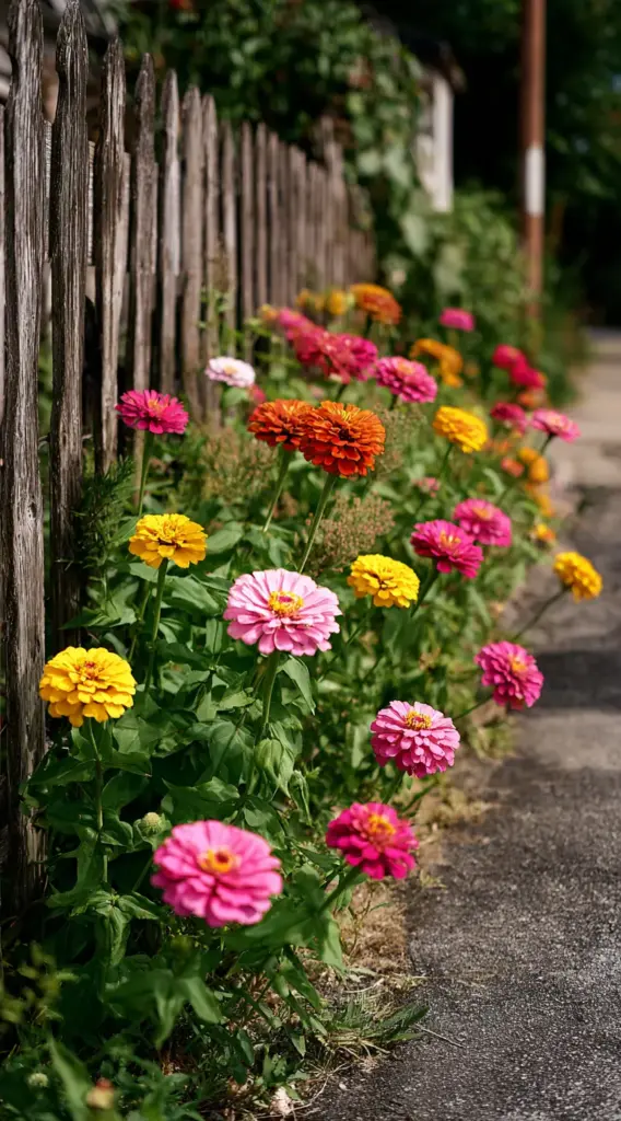 Bright Garden Along The Driveway