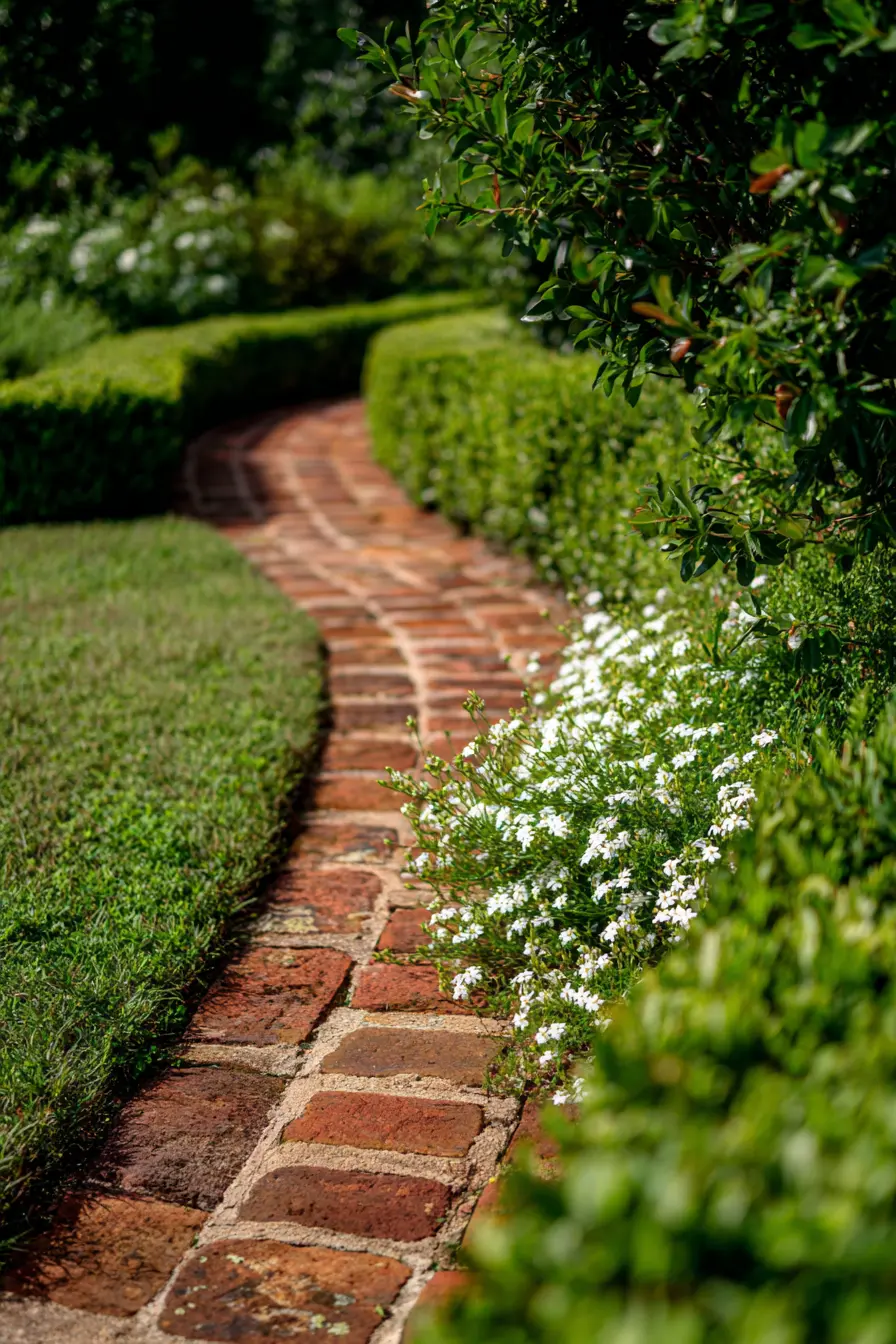Curved Brick Pathway
