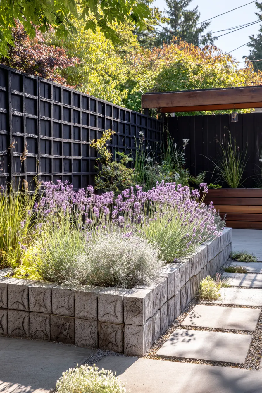 Modern Lavender Raised Bed Garden