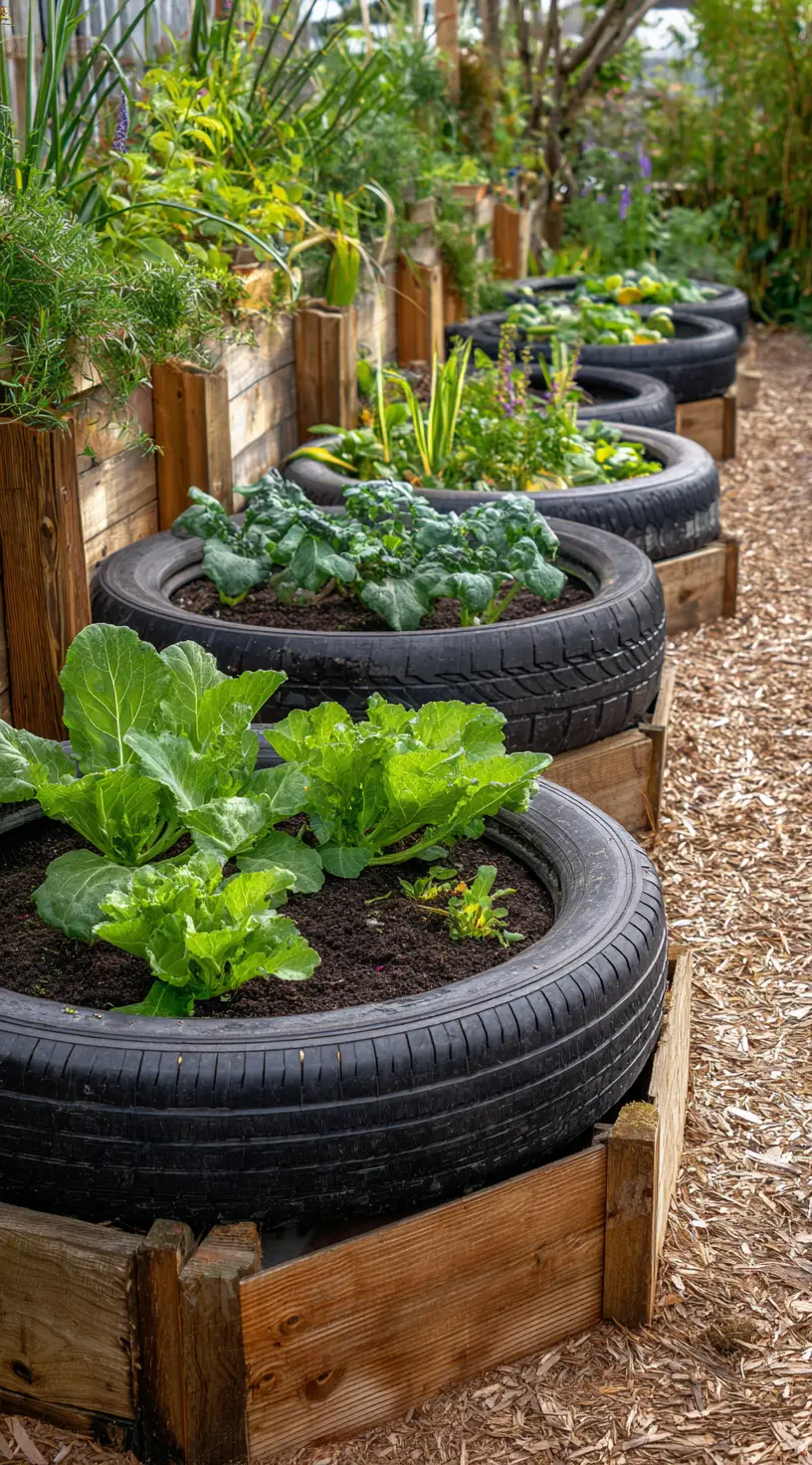 Recycled Tire Raised Garden Beds