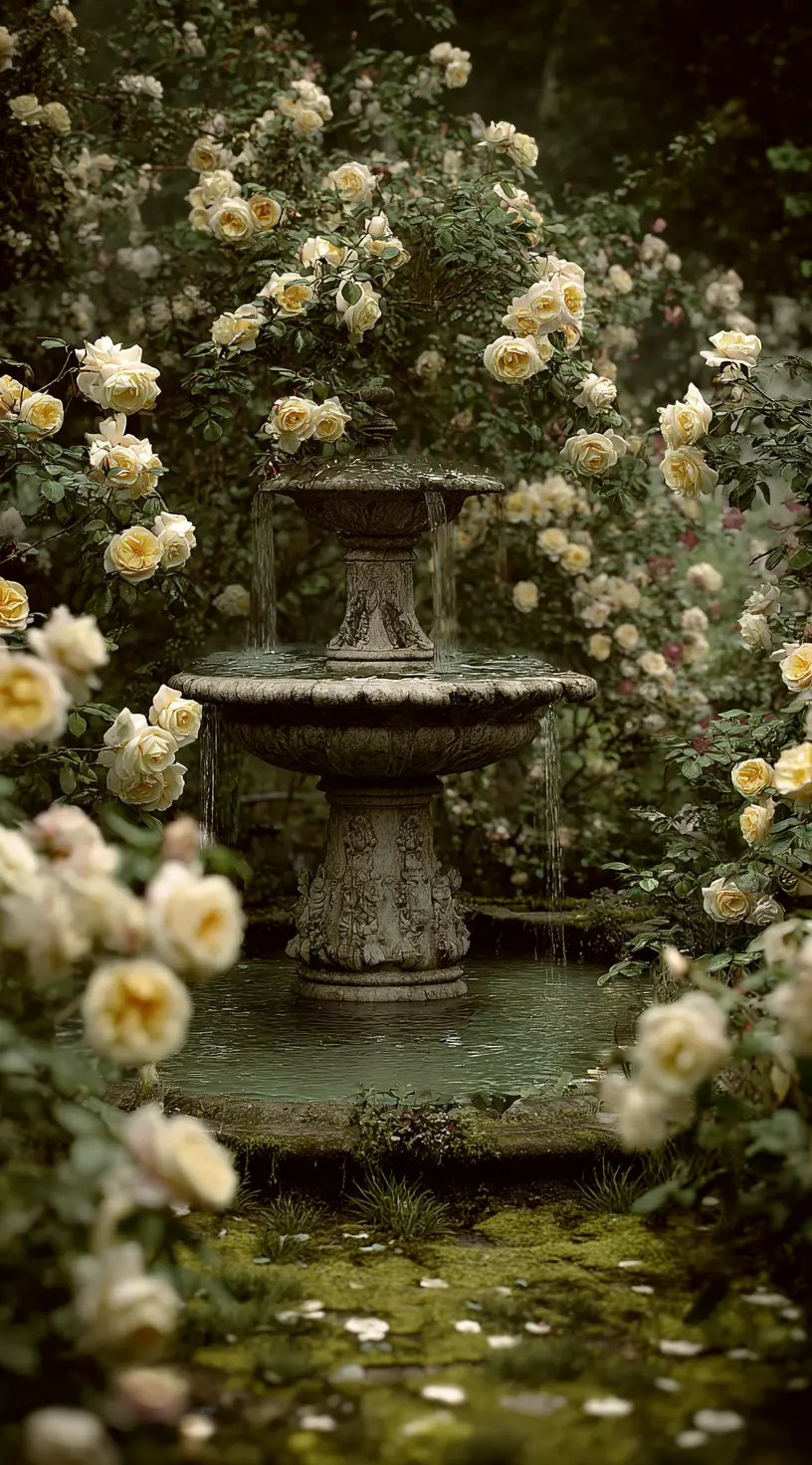 Secret Courtyard With Rose Fountain