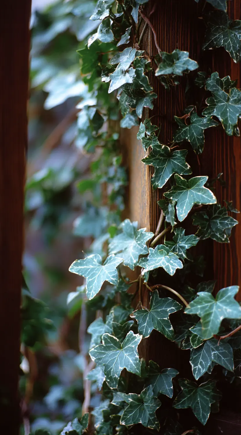Vine-Covered Wooden Trellis