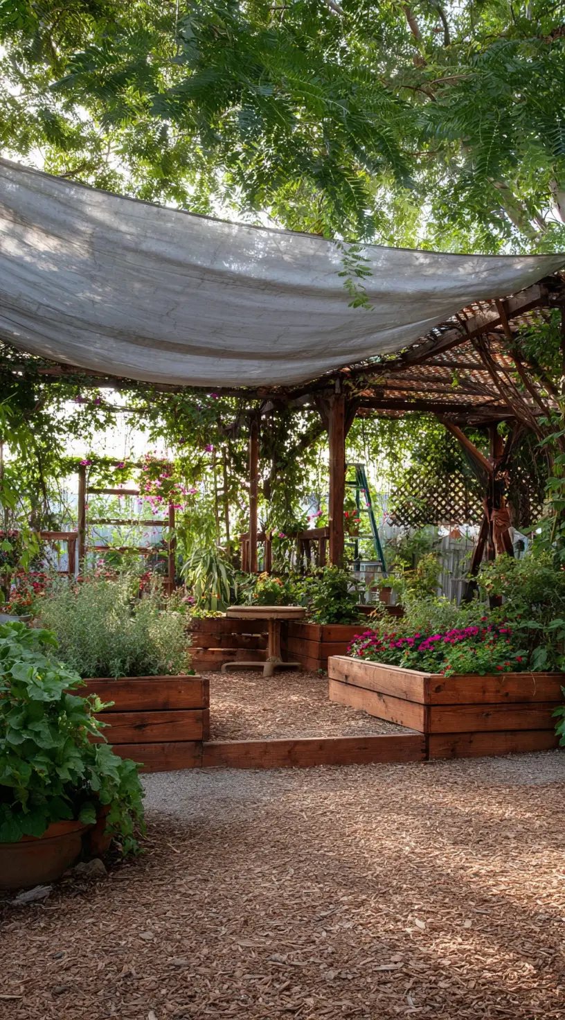 Cedar Wood Raised Bed Garden With Pergola