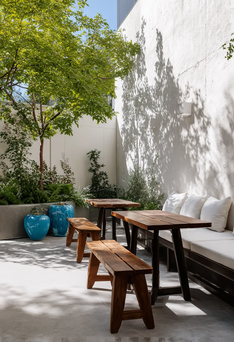 Low-profile Wooden Benches