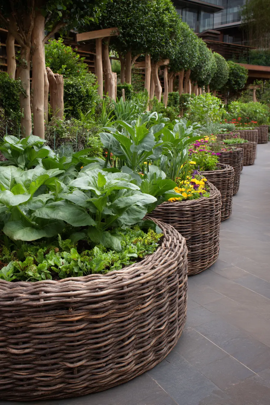 Curved Woven Garden Edging Border
