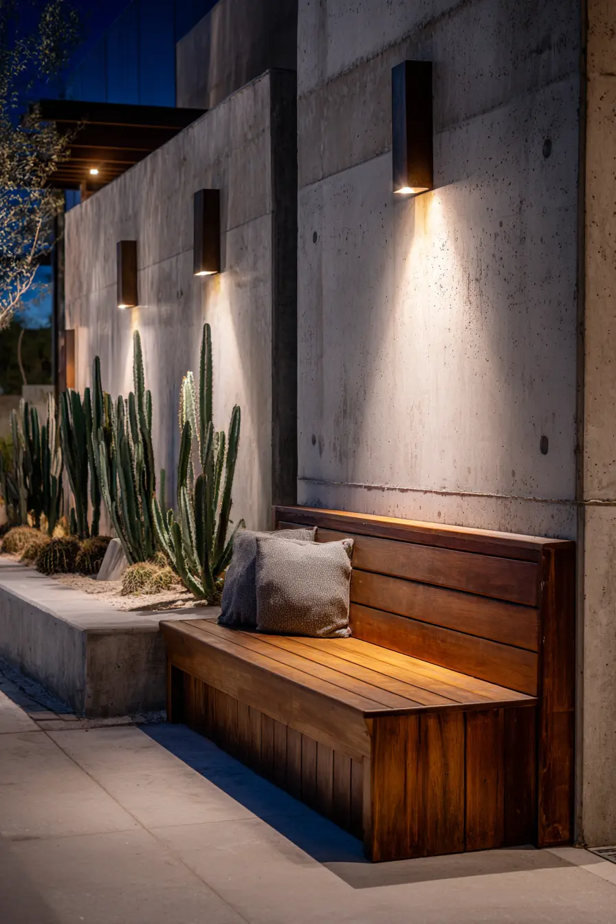 Modern Minimalist Night Garden Bench