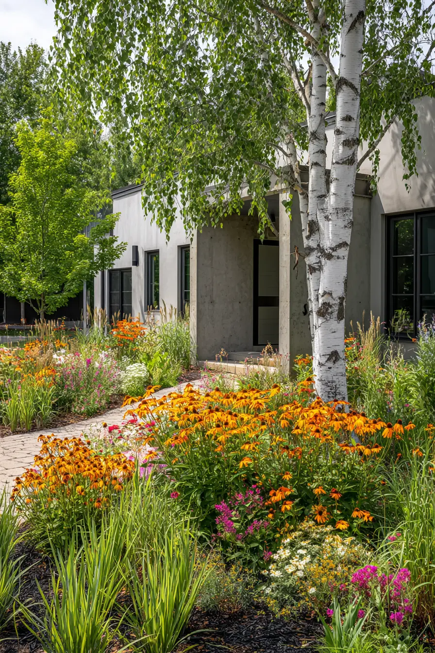 Perennial Flower Design In Bright Colors