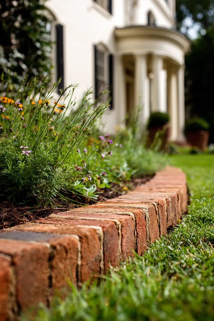 Curved Rustic Brick Edging