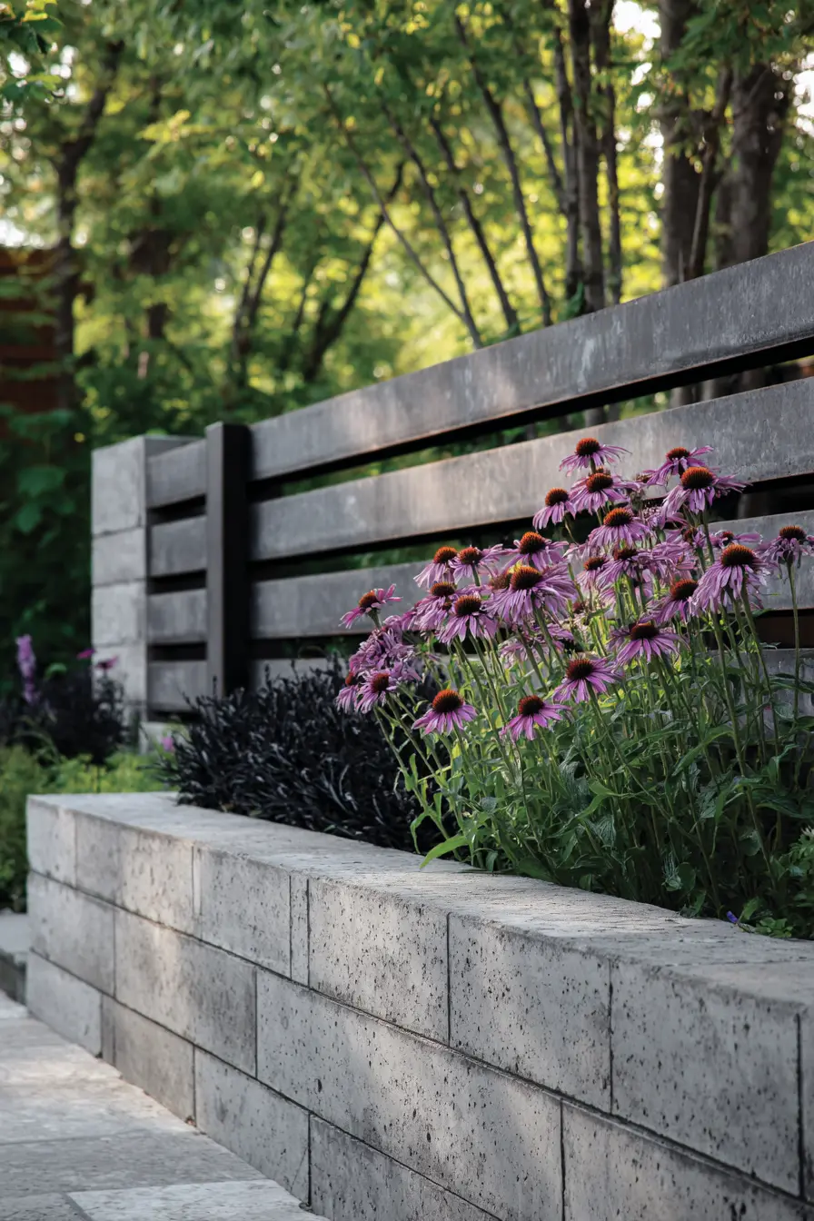 Modern Raised Bed with Echinacea
