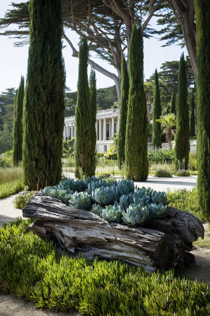 Modern Succulent and Cypress Arrangement