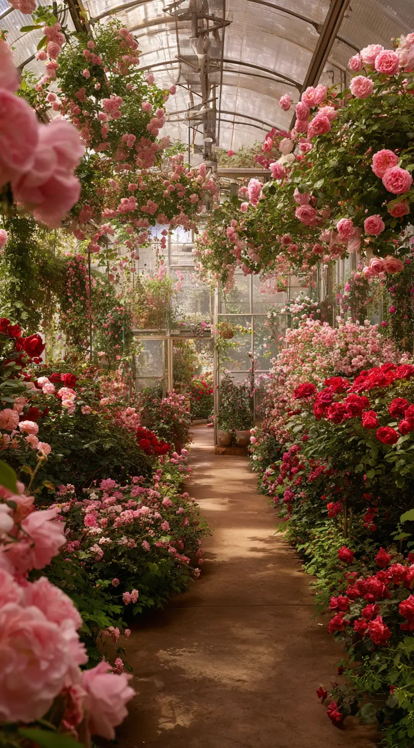 Rose-Filled Greenhouse Retreat