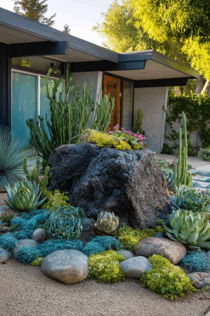 Succulent and Stone Rock Garden