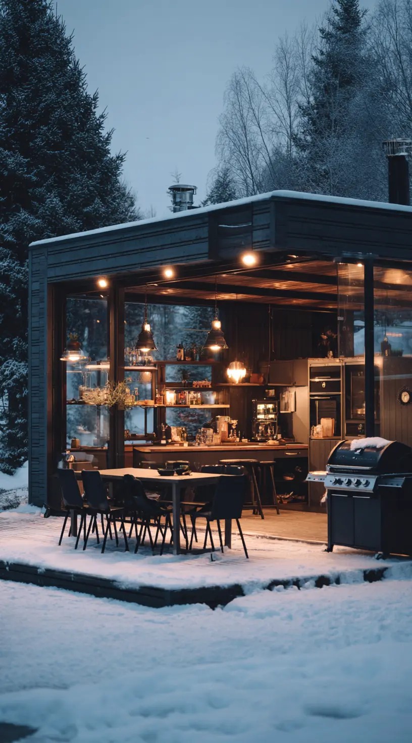 Winter-Ready BBQ Outdoor Kitchen