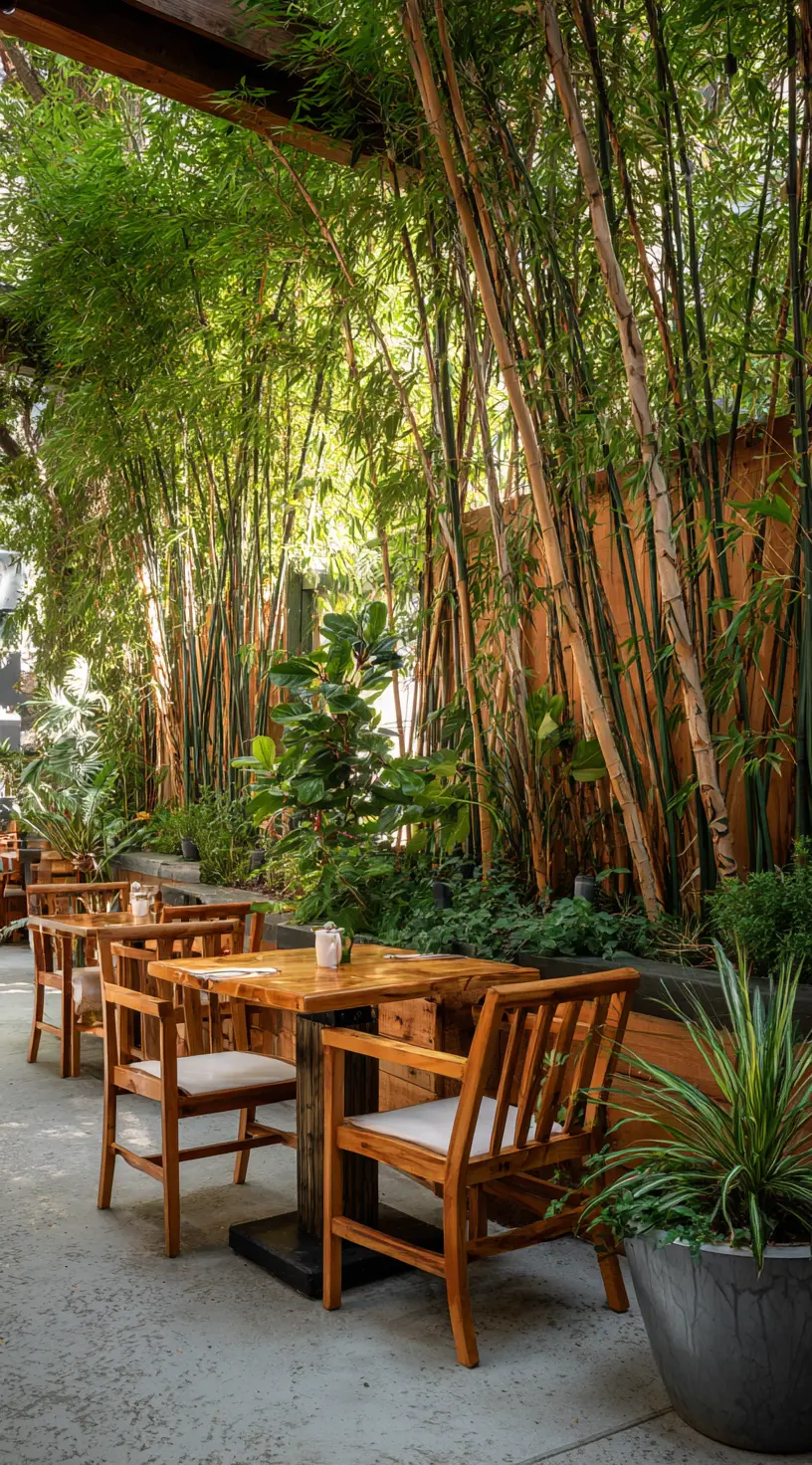 Bamboo Garden With Outdoor Dining Area
