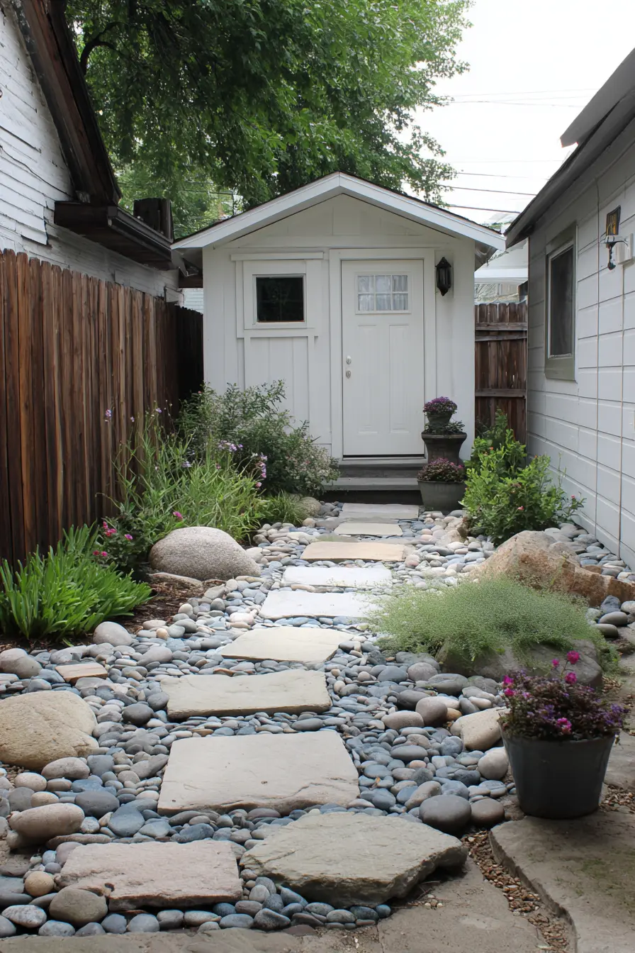Contemporary Gravel Path with Rocks