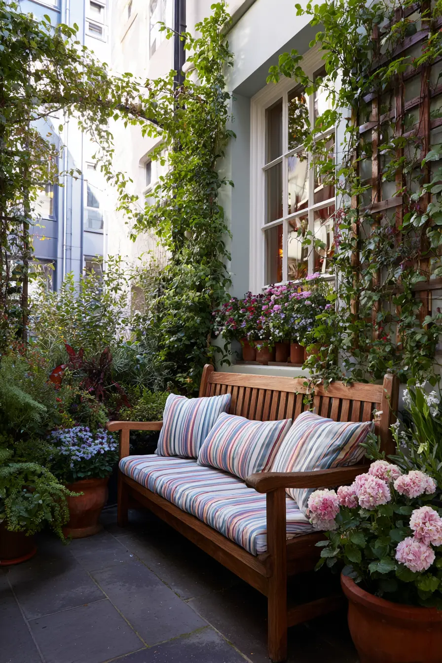 Cozy Floral Patio Seating Area