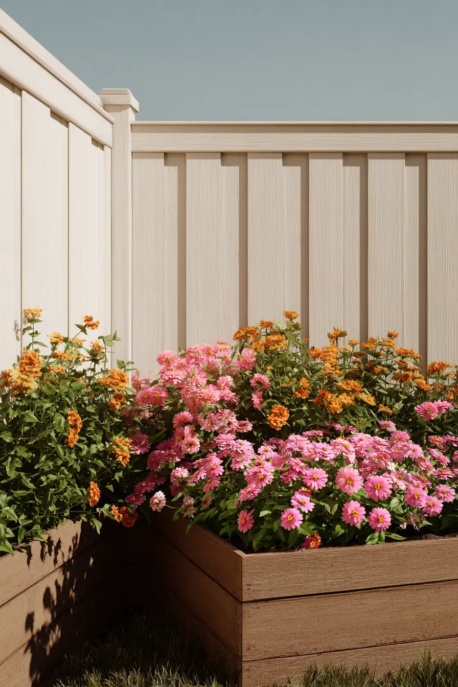 Raised Zinnia Flower Bed Design