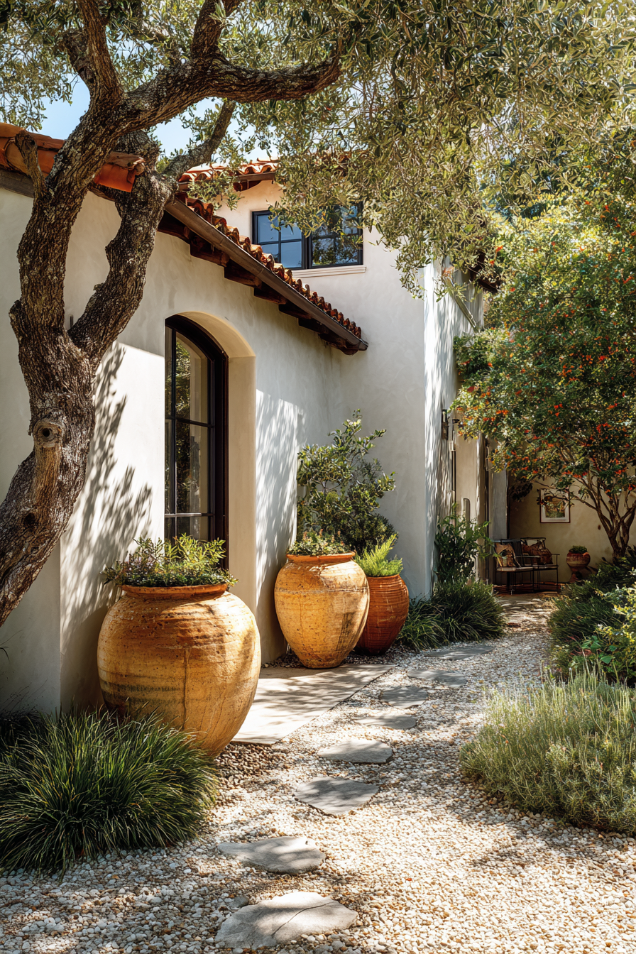 Rustic Bark Garden Border Design