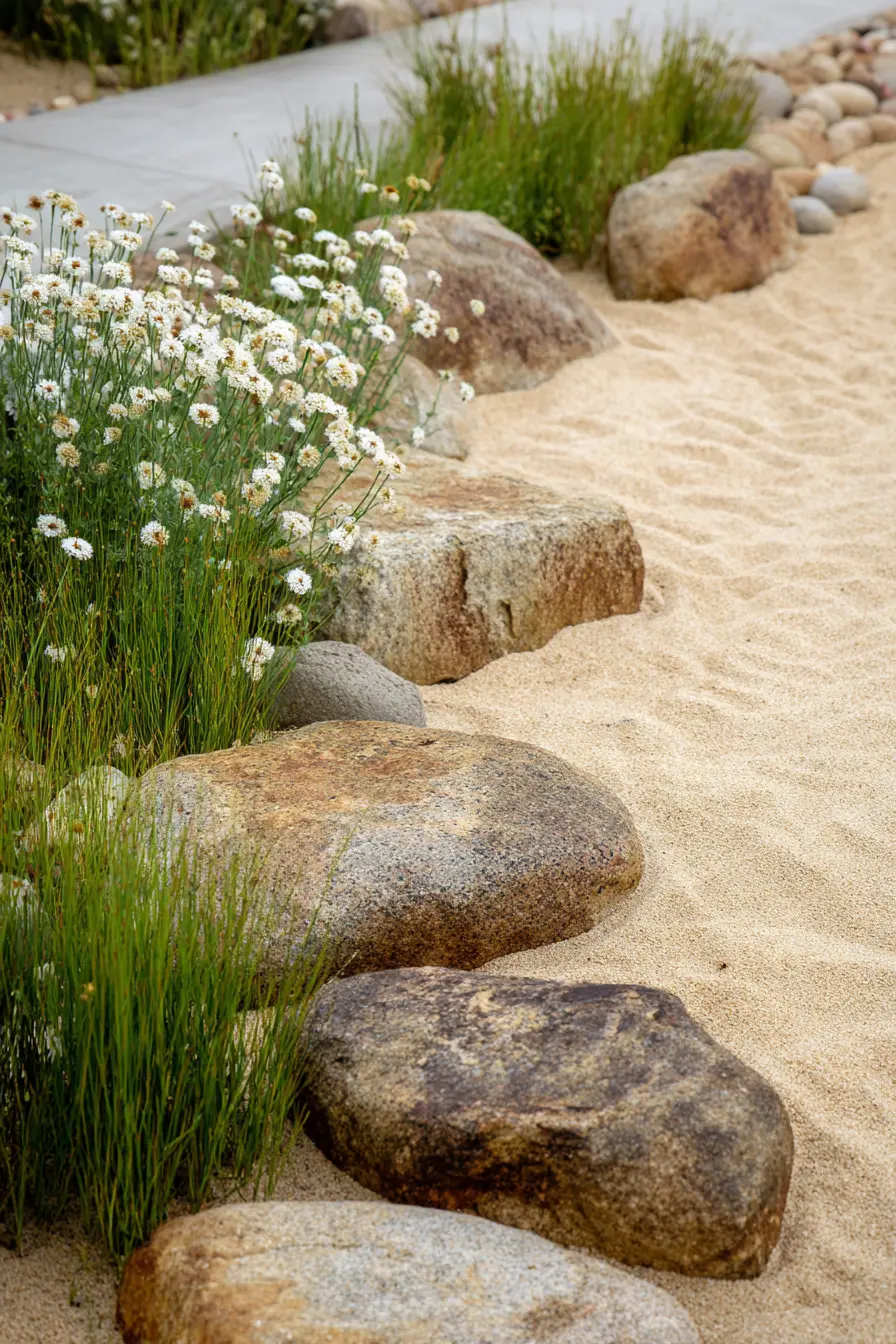 Textured Grassy Garden Border Design