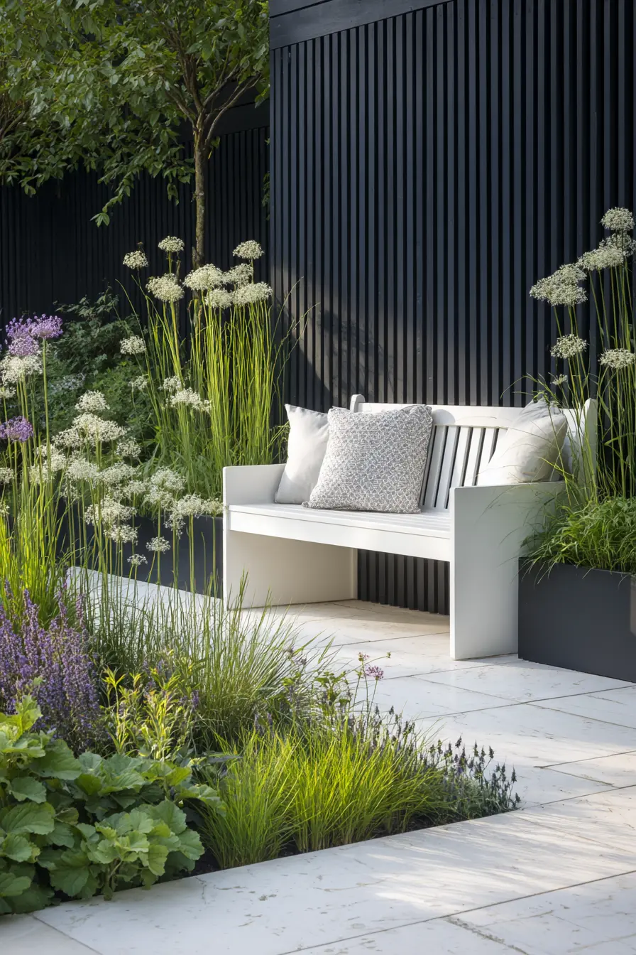Contemporary Minimalist Garden with Alliums