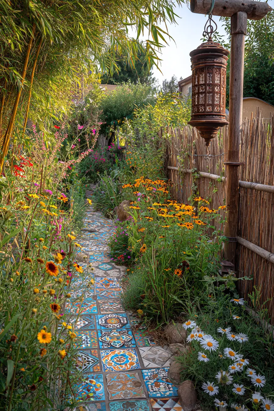 Whimsical Floral Pathway Garden