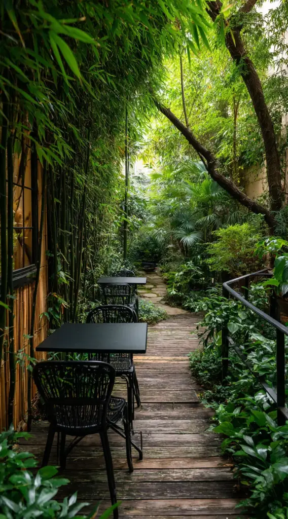 Bamboo And Wooden Deck Garden