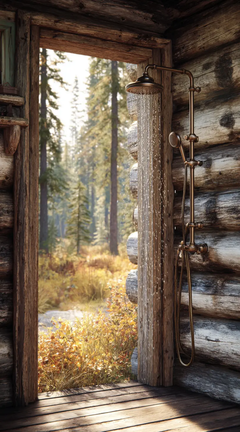 Cabin-Style Outdoor Shower