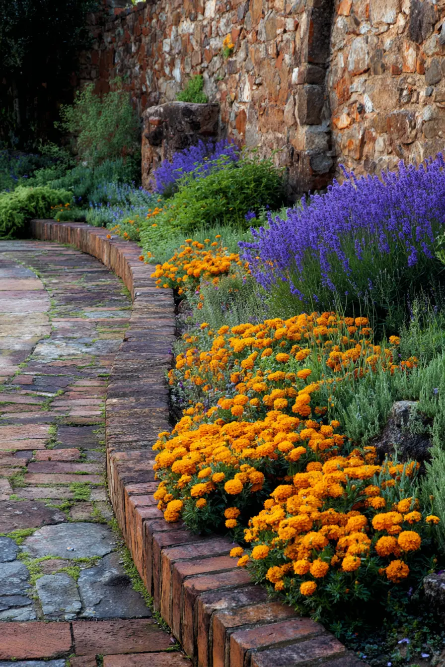 Curved Brick Garden Edging Border