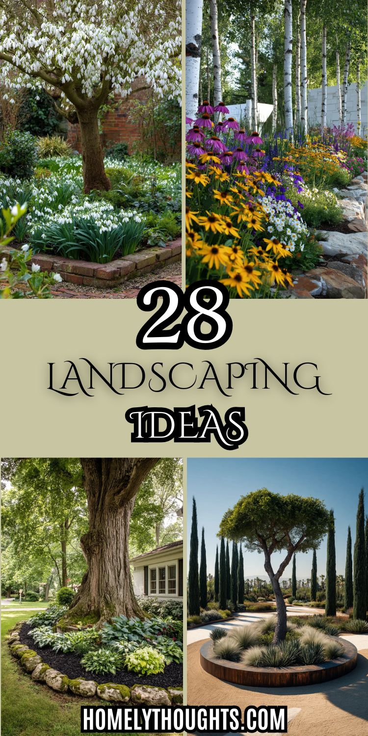 28 Landscaping Ideas to Try Around Garden Trees