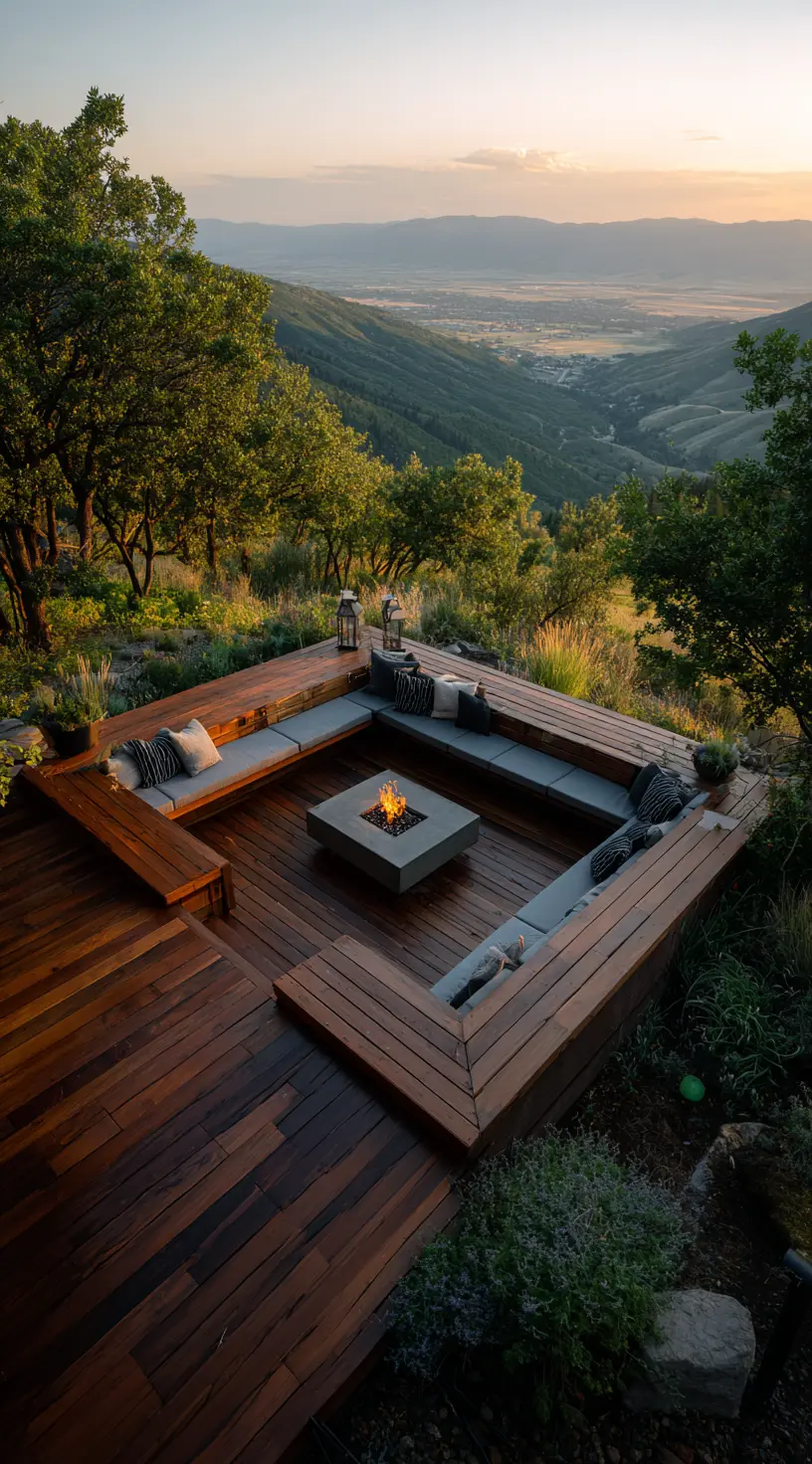 Floating Deck Patio With Sunken Seating