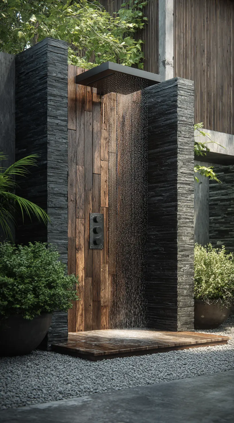 Modern Stylish Outdoor Platform Shower