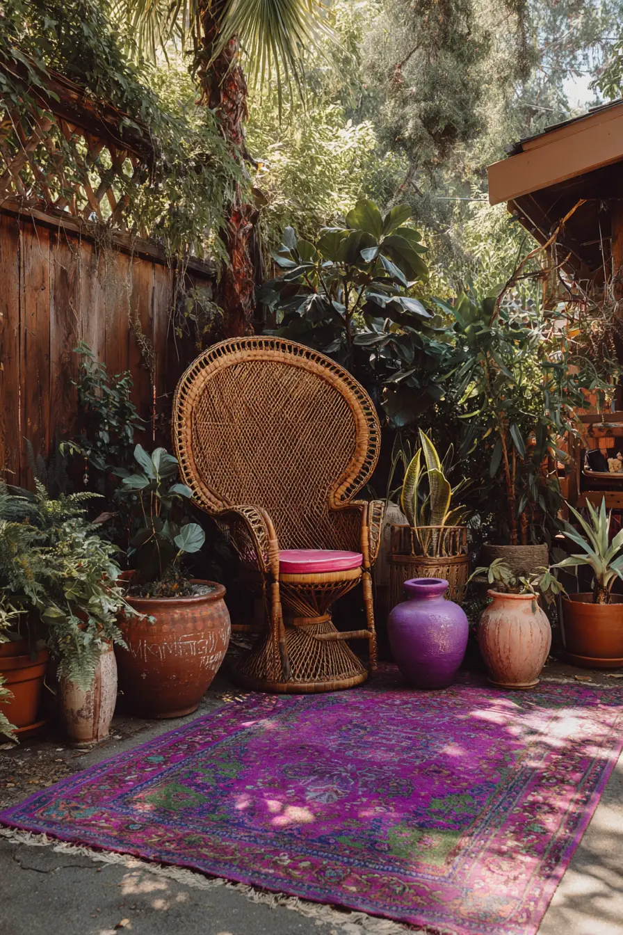 Cozy Bohemian Small Patio Garden