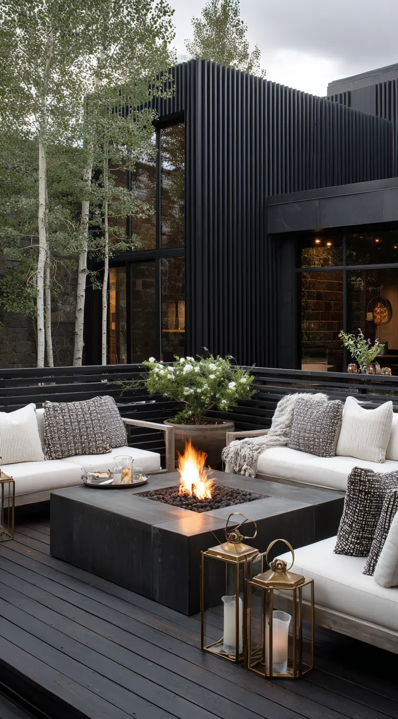 Modern Patio With Fire Pit Lounge