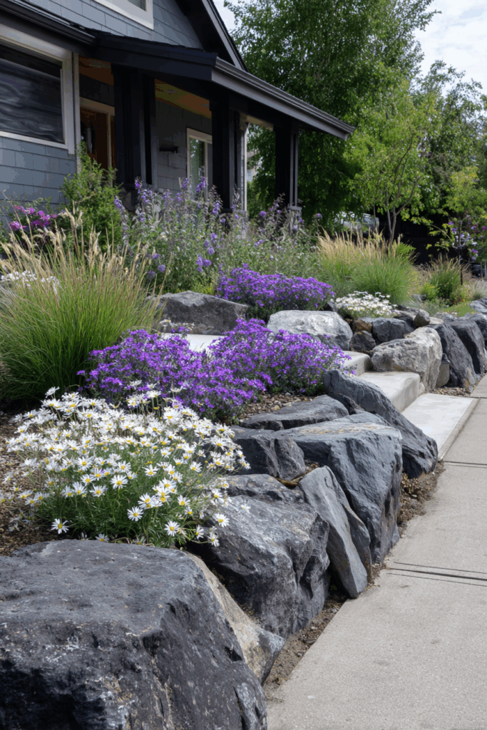 Tiered Rock Garden with Perennials