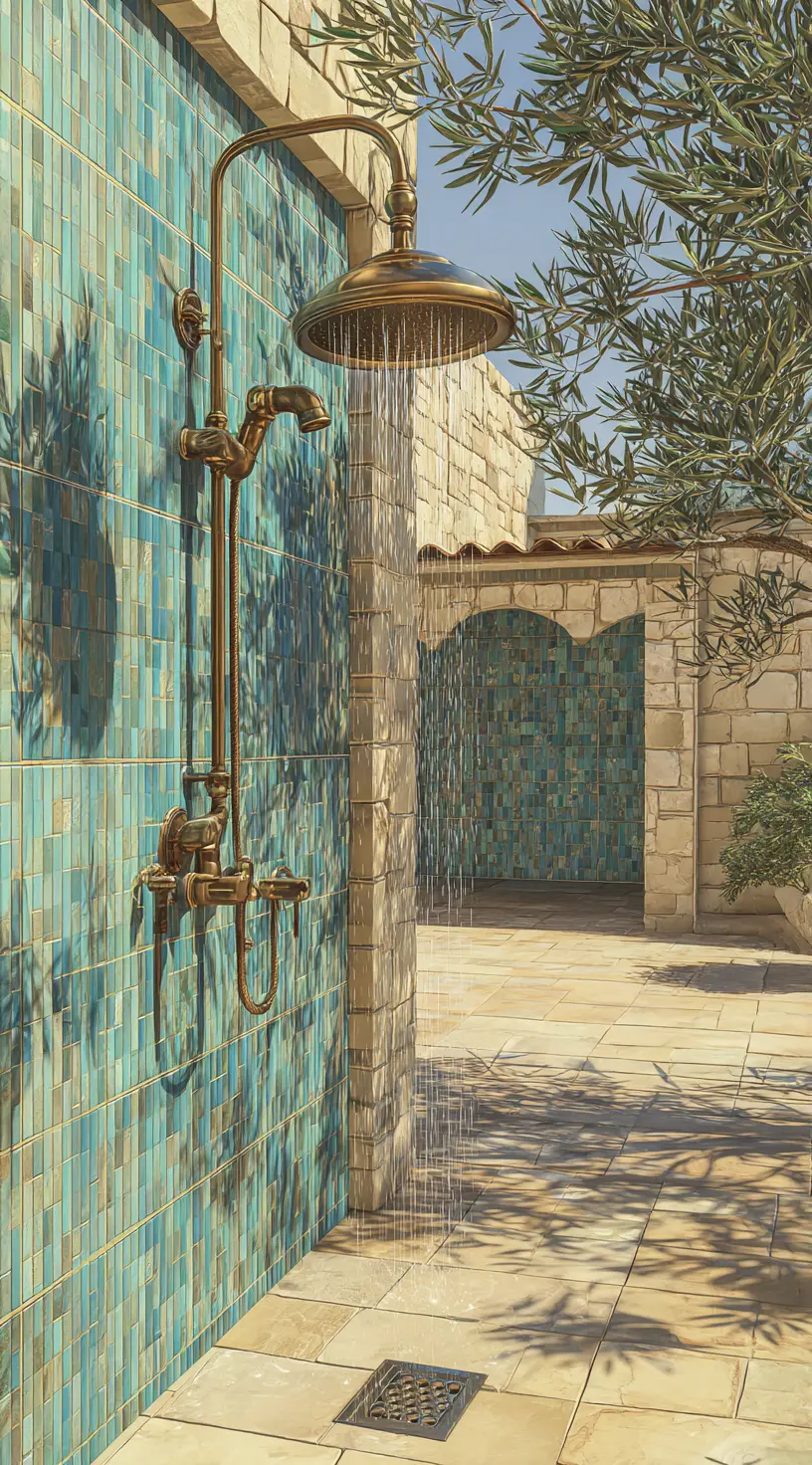Outdoor Moroccan Tile Shower
