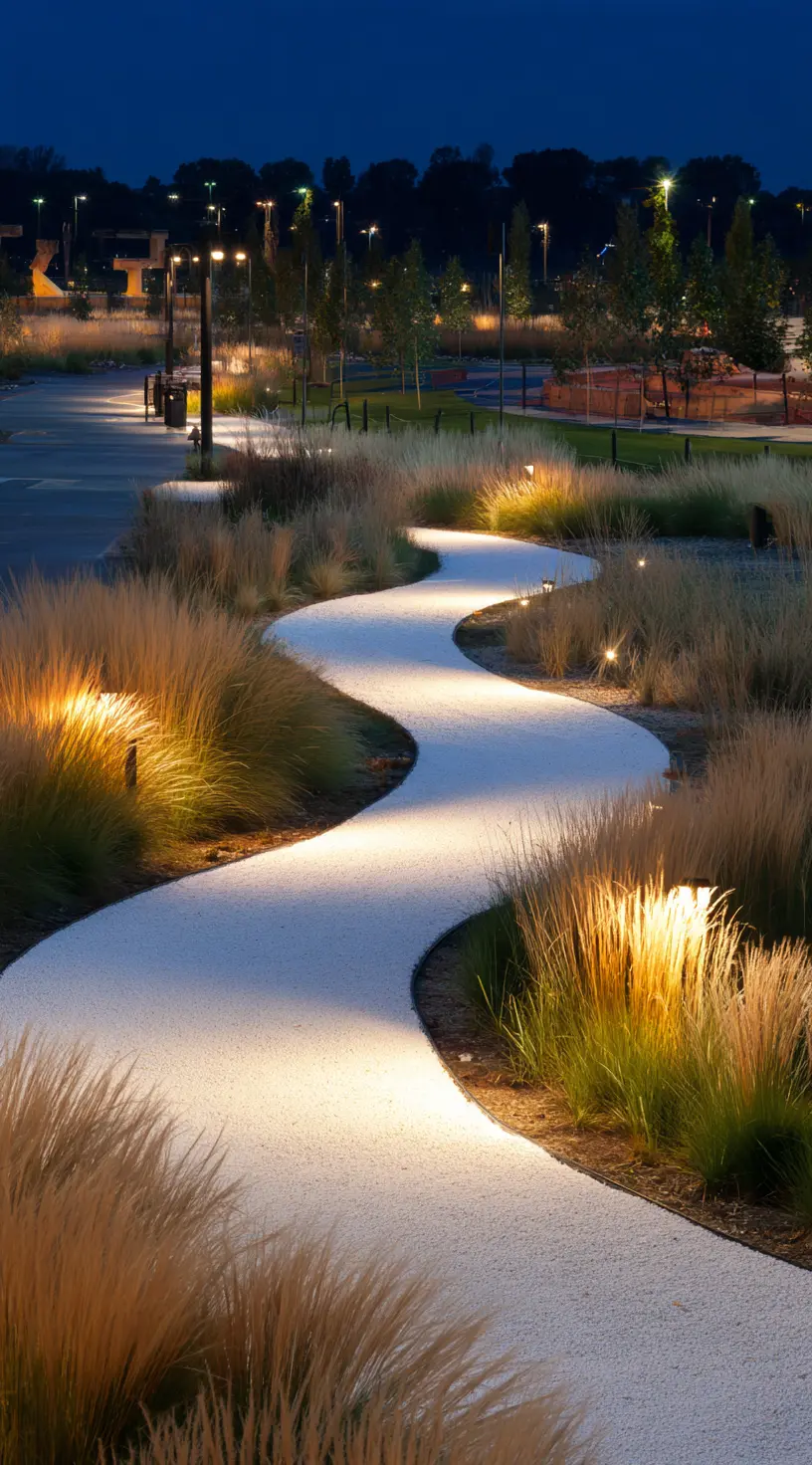 Pathway Lights & Tall Grasses