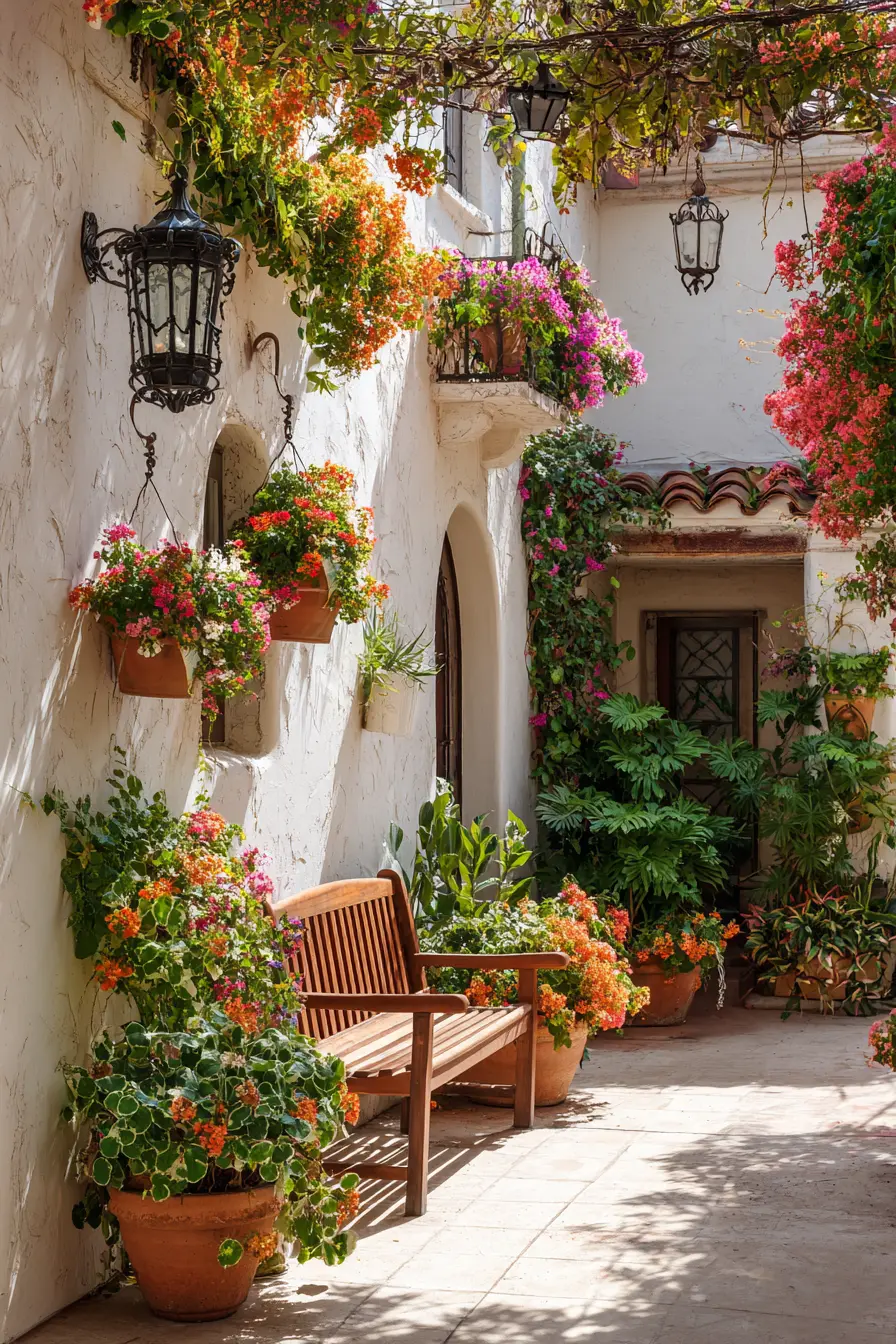 Colorful Floral Small Patio Retreat